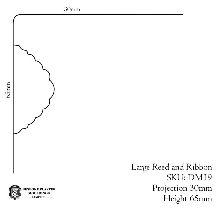Large Reed And Ribbon Dado Rail