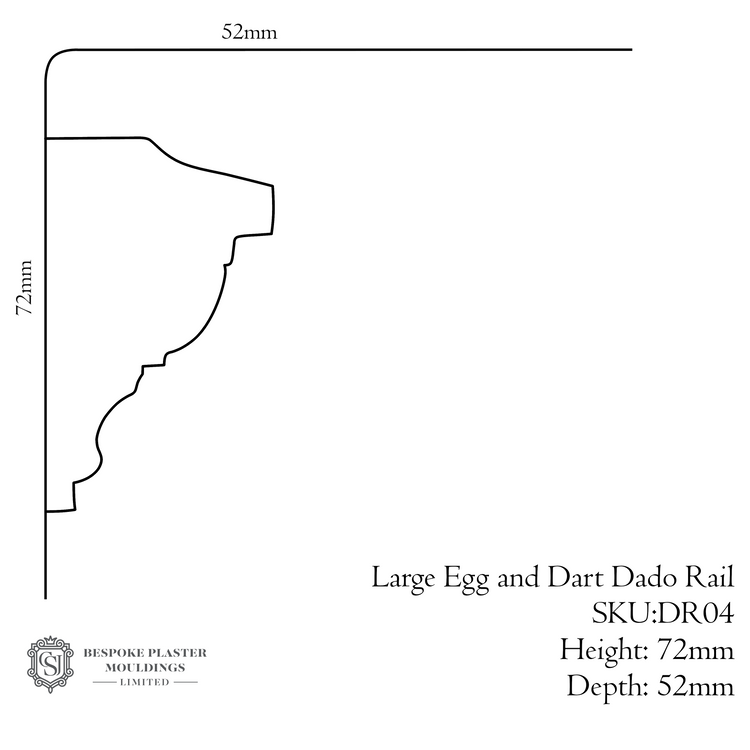 Large Egg and Dart Dado Rail