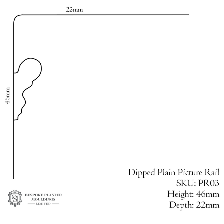 Dipped Plain Picture Rail