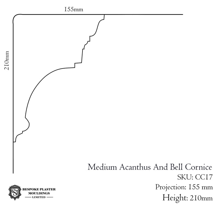 Medium Acanthus And Bell Cornice
