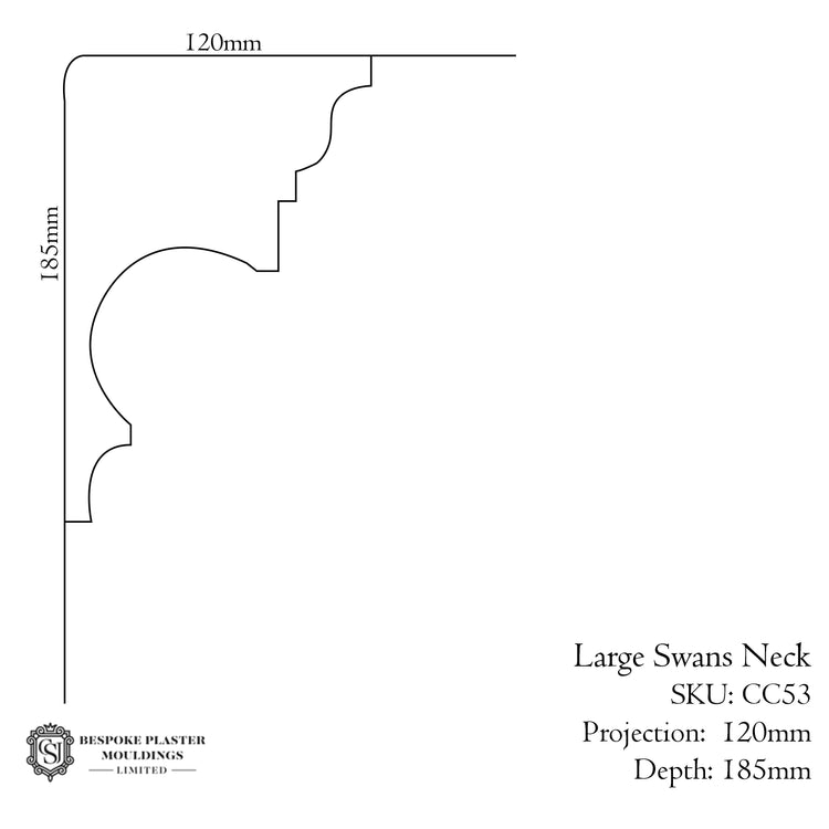 Large Swans Neck Cornice