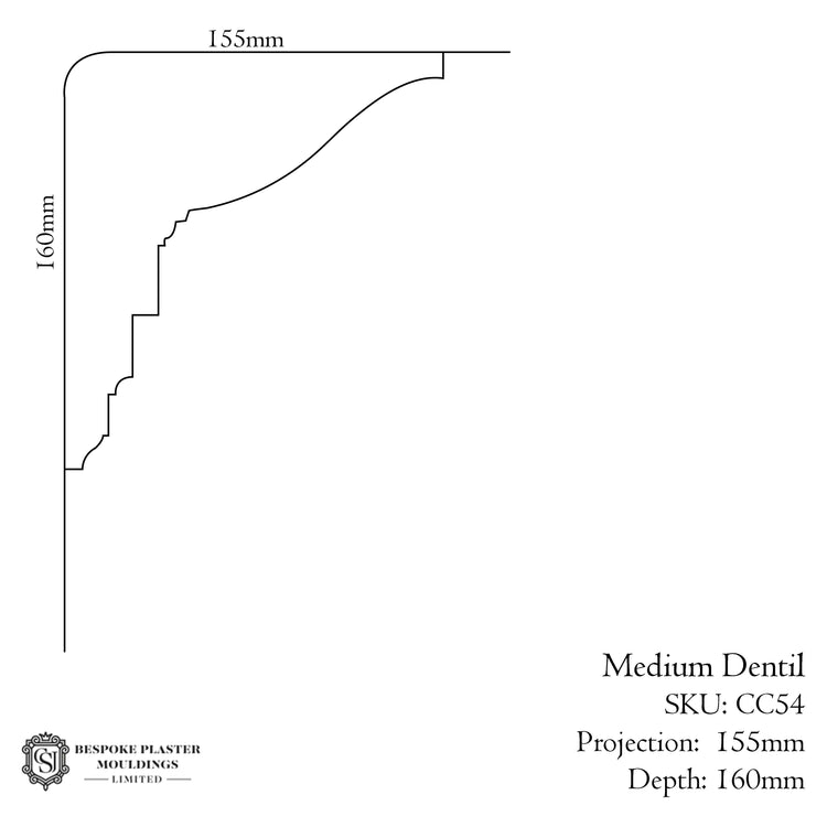 Medium Plain Dentil Cornice