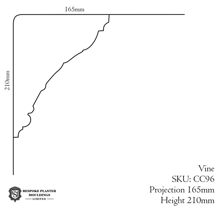 Vine Large Plain Run Cornice