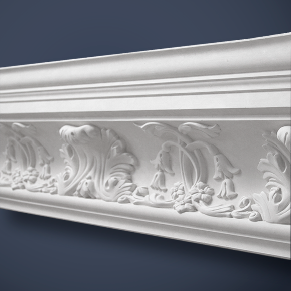 Medium Acanthus And Bell Plaster Cornice CC17