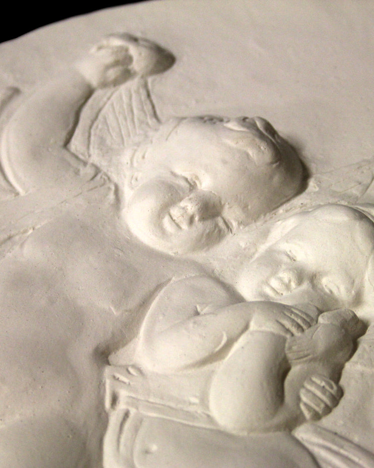 Children Among Clouds Plaster Plaque