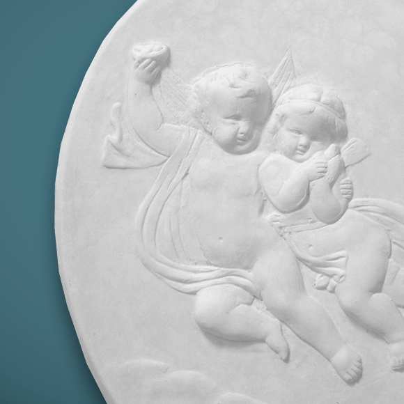 Cherubs Among Clouds Plaster Plaque