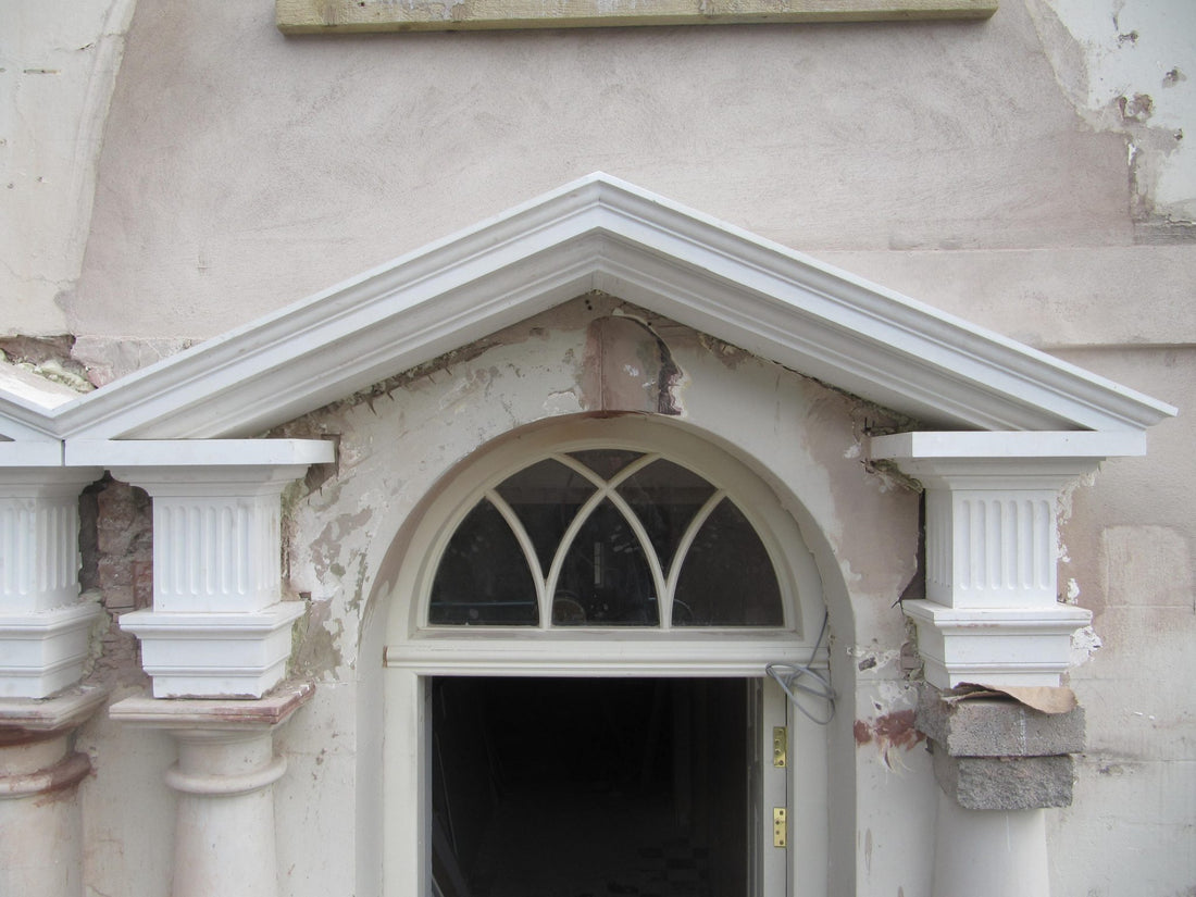 Bespoke Jesmonite Pediment & Corbels