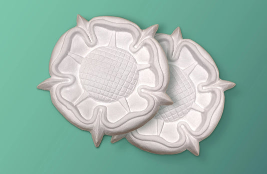 Tudor Rose Small Hand Made Plaster Ornament, Set Of 2 - 125mm