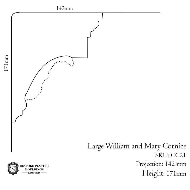 Large William and Mary Cornice