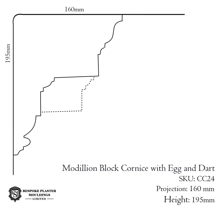 Modillion Block Cornice with Egg and Dart