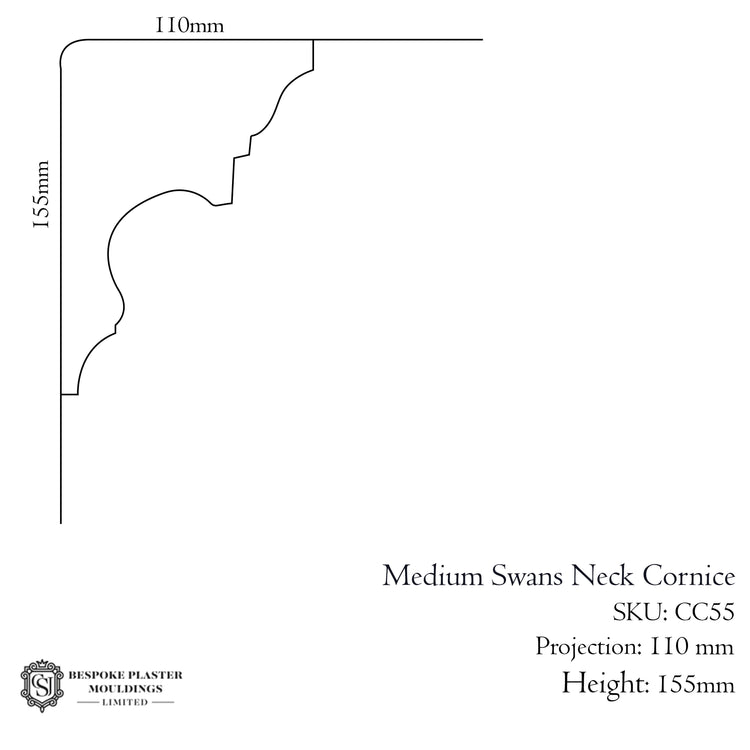 Medium Swans Neck Cornice