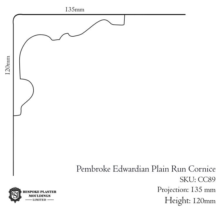 Pembroke Edwardian Plain Run Cornice