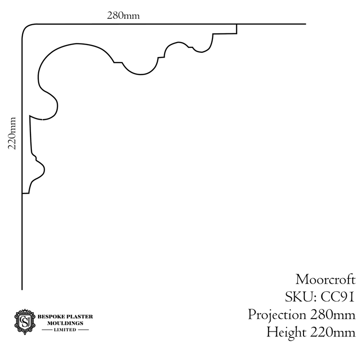 Moorcroft Large Plain Run Cornice