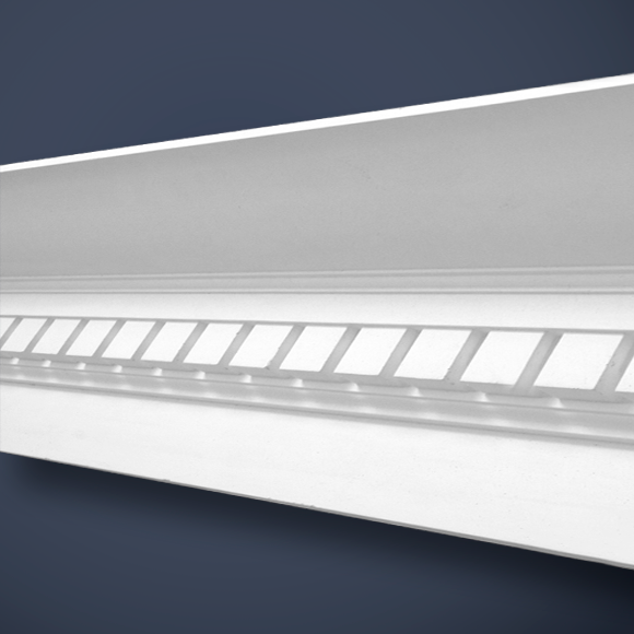 Large Plain Dentil Plaster Cornice CC61