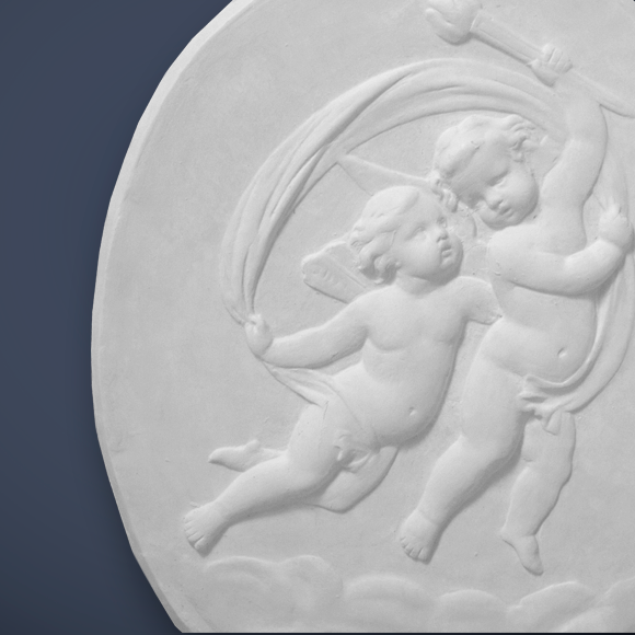 Children Among Clouds Plaster Plaque