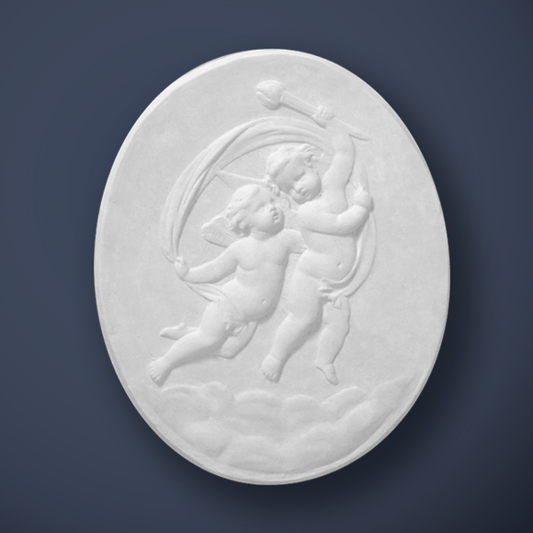 Children Among Clouds Plaster Plaque