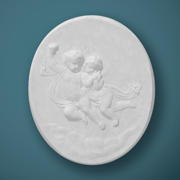 Children Among Clouds Plaster Plaque